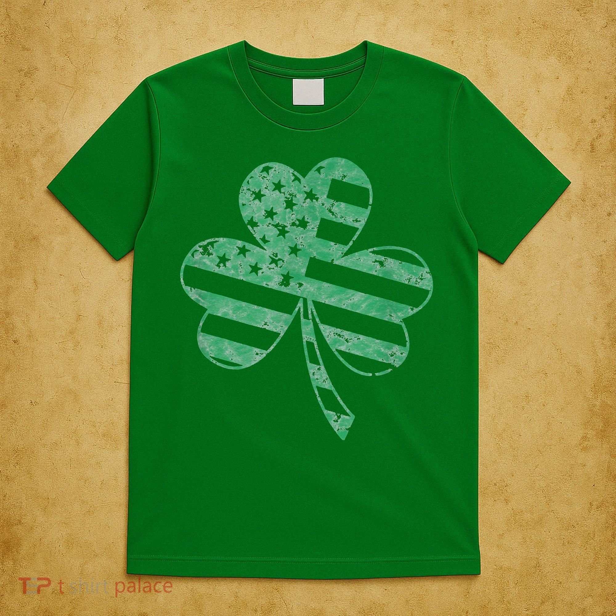 Irish American Flag Vintage Shamrock St Patricks Day T-Shirt