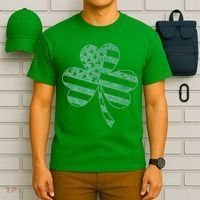 Irish American Flag Vintage Shamrock St Patricks Day T-Shirt thumb 6