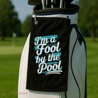 IM A Fool By The Pool Funny Swimming Team Swim Lover Joke Golf Towel thumb 2