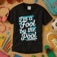 IM A Fool By The Pool Funny Swimming Team Swim Lover Joke Kids T-Shirt thumb 3