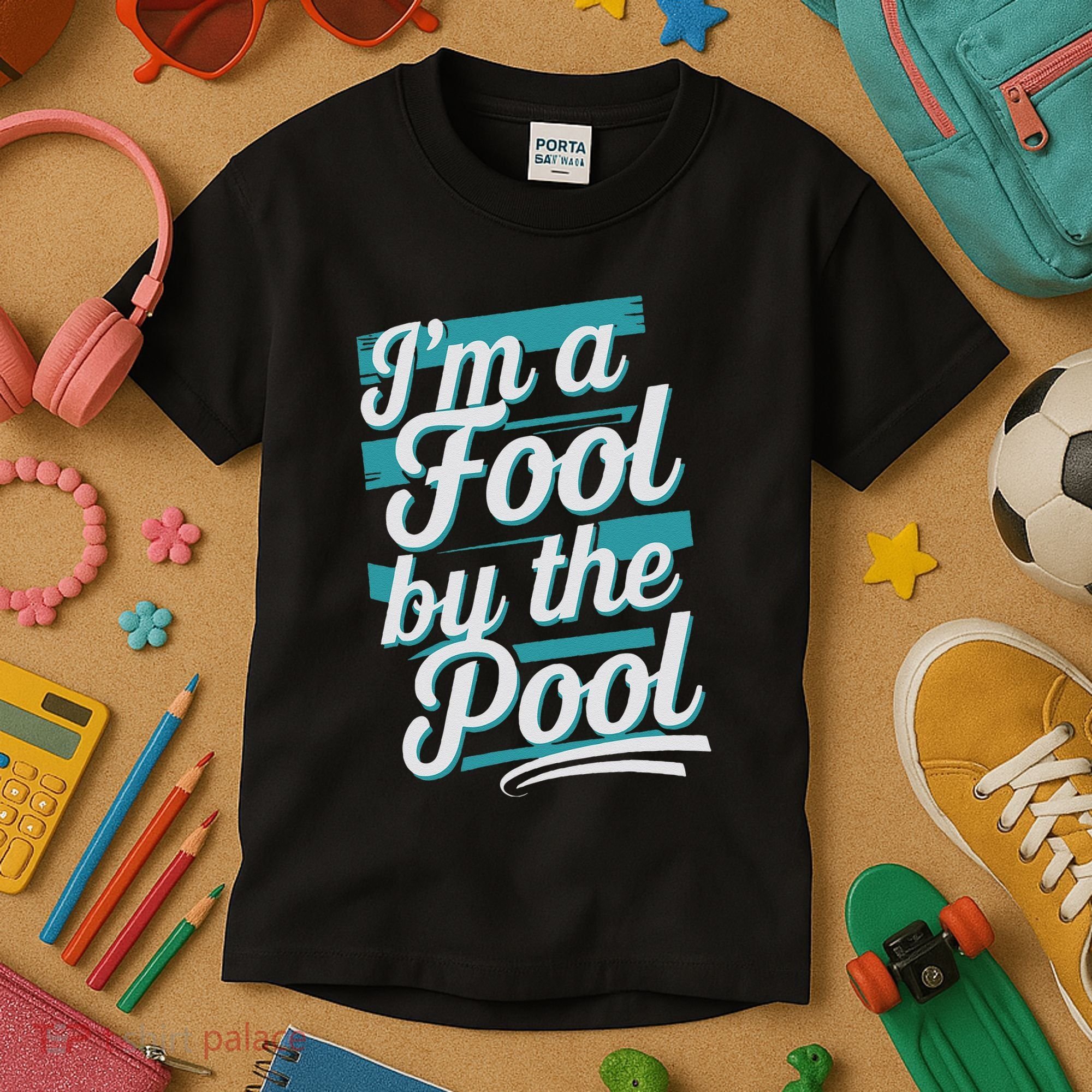 IM A Fool By The Pool Funny Swimming Team Swim Lover Joke Kids T-Shirt