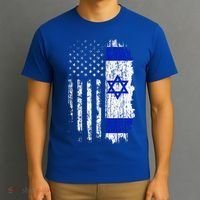 Israeli American Flag Pride Israel USA Israeli T-Shirt thumb 3