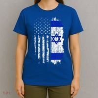 Israeli American Flag Pride Israel USA Israeli T-Shirt thumb 4