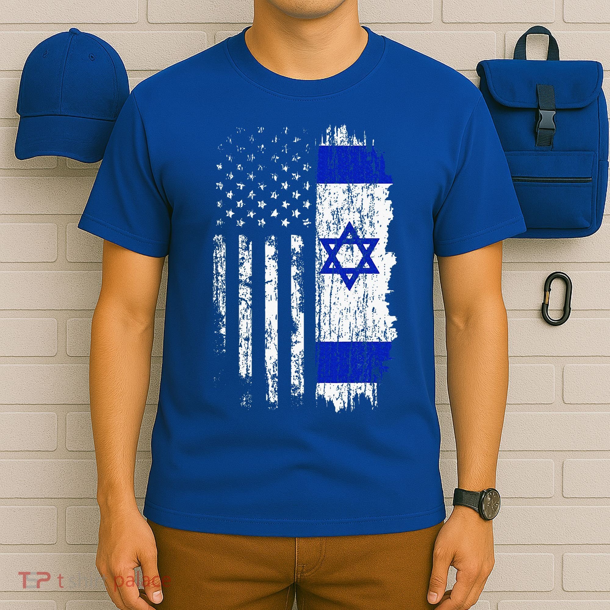 Israeli American Flag Pride Israel USA Israeli T-Shirt
