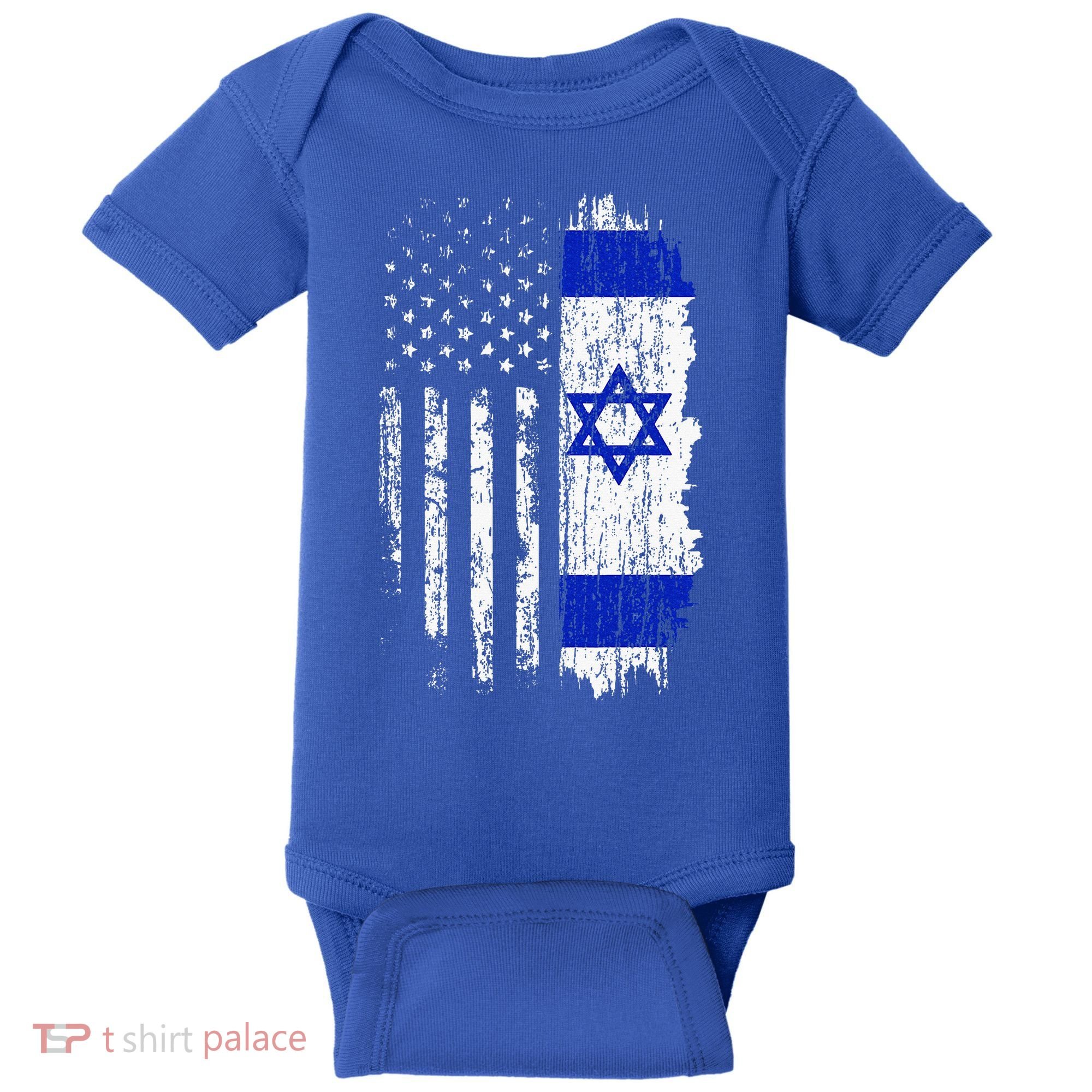 Israeli American Flag Pride Israel USA Israeli Baby Bodysuit