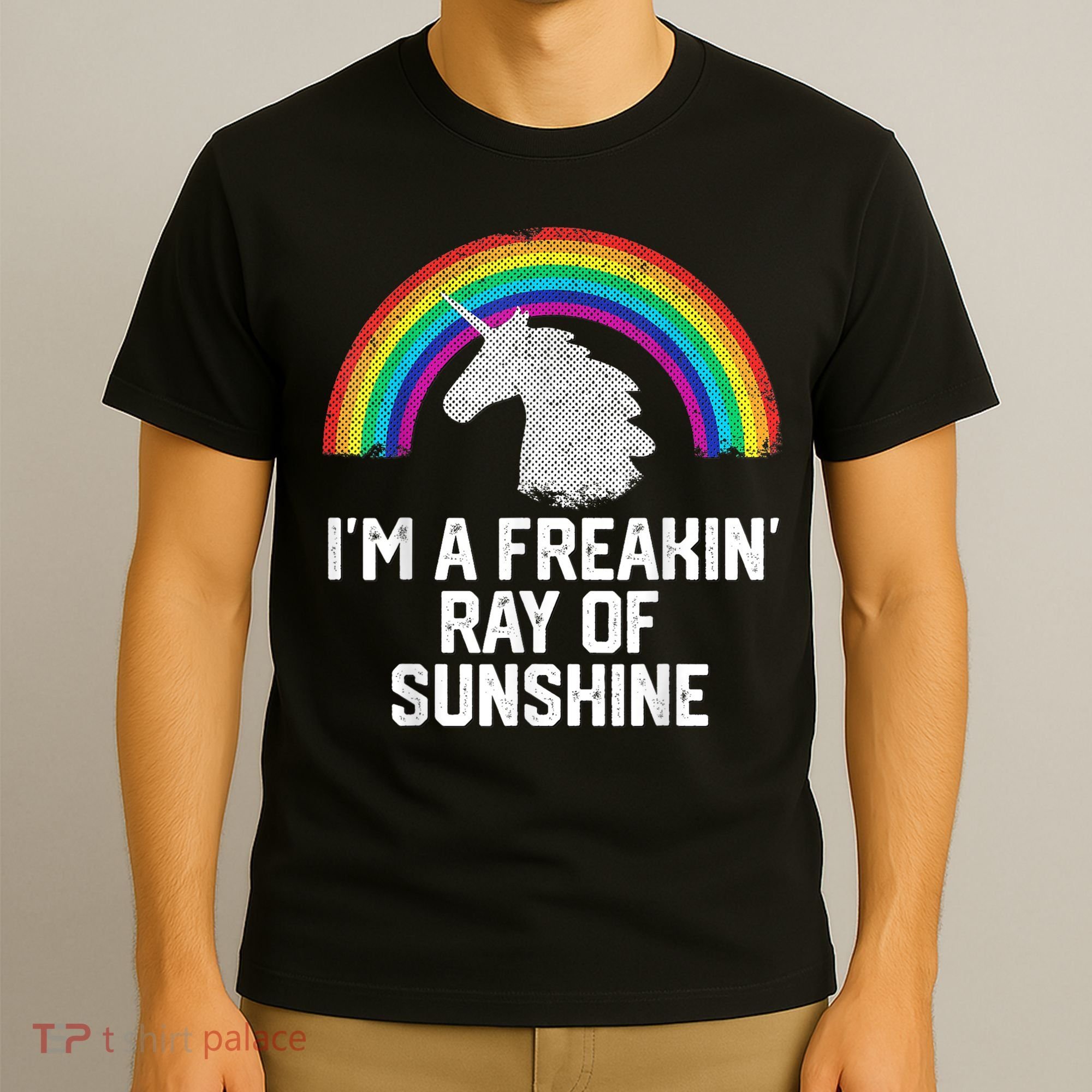 Im A Freakin Ray Of Sunshine RAINBOW UNICORN Girls T-Shirt