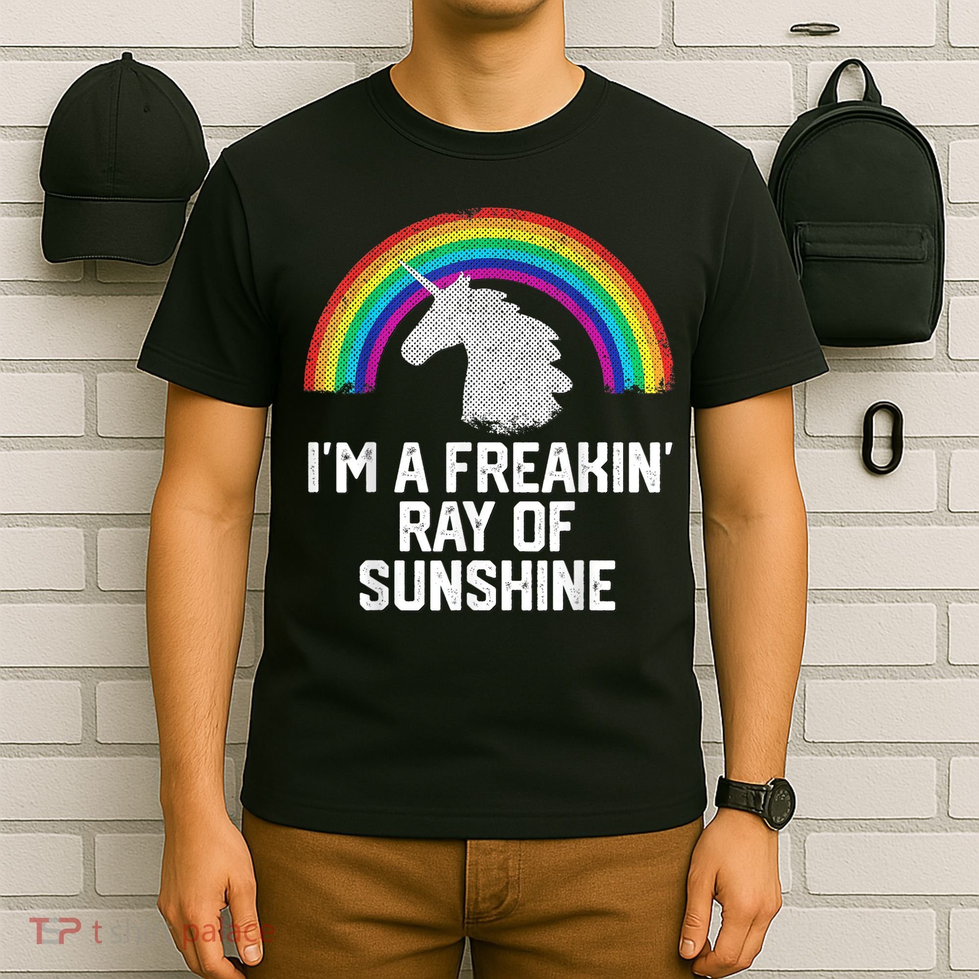 Im A Freakin Ray Of Sunshine RAINBOW UNICORN Girls T-Shirt