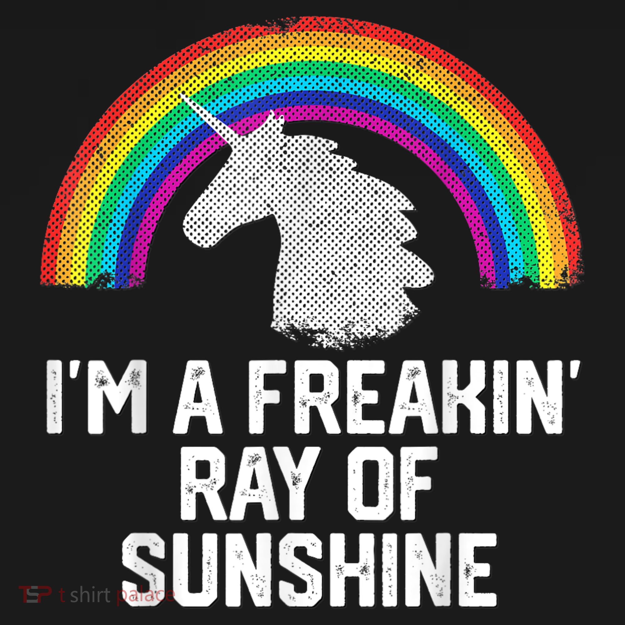 Im A Freakin Ray Of Sunshine RAINBOW UNICORN Girls Women's Tank Top