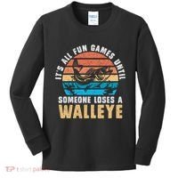 It's All Fun And Game Until Someone Loses A Walleye Fishing Kids Long Sleeve Shirt thumb 0