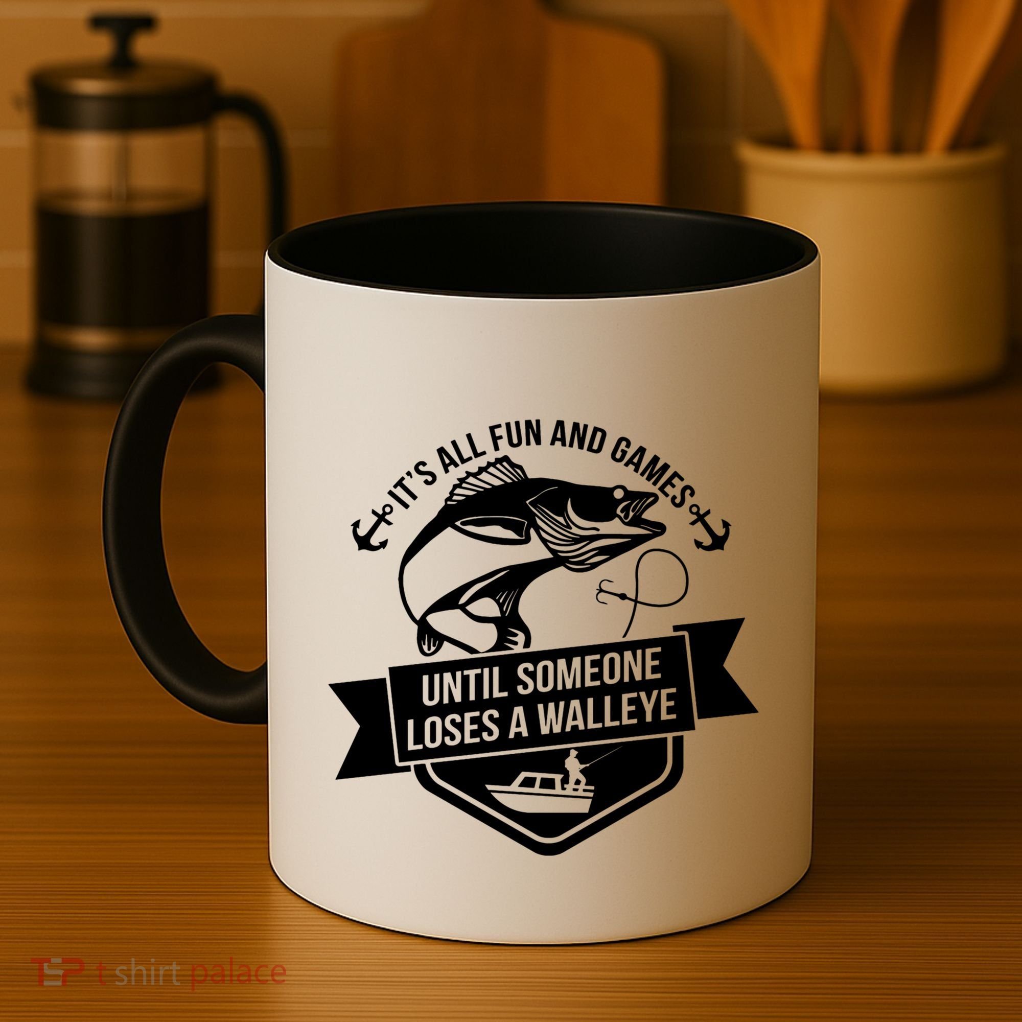 Its All Fun And Games Until Someone Loses A Walleye Fishing Gift Coffee Mug