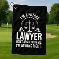 Im A Future Lawyer Apparel Law Student Gift Golf Towel thumb 1