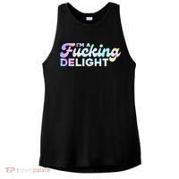 Im A Fucking Delight Funny Sarcasm Im A Delight Tie Dye Ladies PosiCharge Tri-Blend Wicking Tank thumb 0
