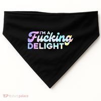 Im A Fucking Delight Funny Sarcasm Im A Delight Tie Dye USA-Made Doggie Bandana thumb 0