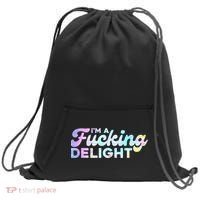 Im A Fucking Delight Funny Sarcasm Im A Delight Tie Dye Sweatshirt Cinch Pack Bag thumb 0