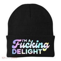 Im A Fucking Delight Funny Sarcasm Im A Delight Tie Dye Beanie thumb 0