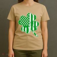 Irish American Flag Vintage Shamrock St Patricks Day T-Shirt thumb 4