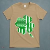 Irish American Flag Vintage Shamrock St Patricks Day T-Shirt thumb 5