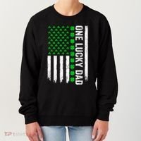 Irish American Flag One Lucky Dad Shamrock St PatrickS Day Women's Sweatshirt thumb 0