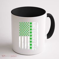 Irish American Flag One Lucky Dad Shamrock St PatrickS Day Coffee Mug thumb 1