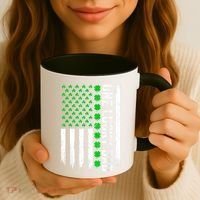 Irish American Flag One Lucky Dad Shamrock St PatrickS Day Coffee Mug thumb 3