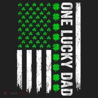 Irish American Flag One Lucky Dad Shamrock St PatrickS Day Golf Towel thumb 3