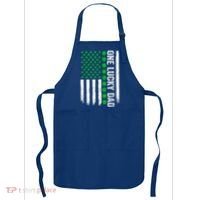 Irish American Flag One Lucky Dad Shamrock St PatrickS Day Apron thumb 0