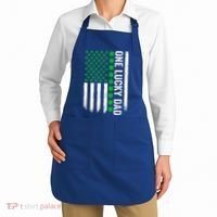 Irish American Flag One Lucky Dad Shamrock St PatrickS Day Apron thumb 2