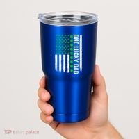 Irish American Flag One Lucky Dad Shamrock St PatrickS Day Tumbler thumb 2