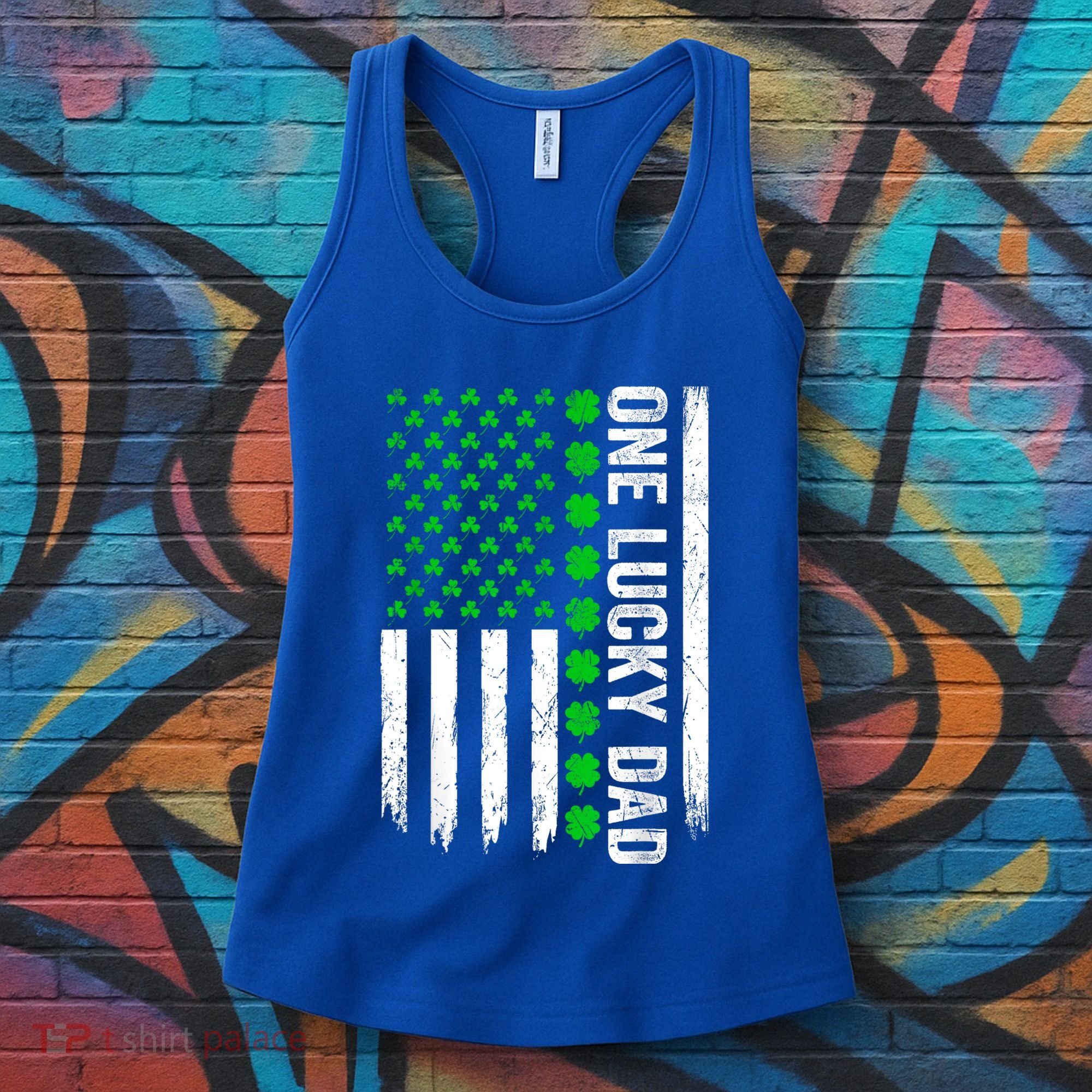 Irish American Flag One Lucky Dad Shamrock St PatrickS Day Women's Tank Top