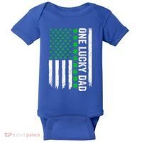 Irish American Flag One Lucky Dad Shamrock St PatrickS Day Baby Bodysuit thumb 0