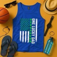 Irish American Flag One Lucky Dad Shamrock St PatrickS Day Tank Top thumb 4