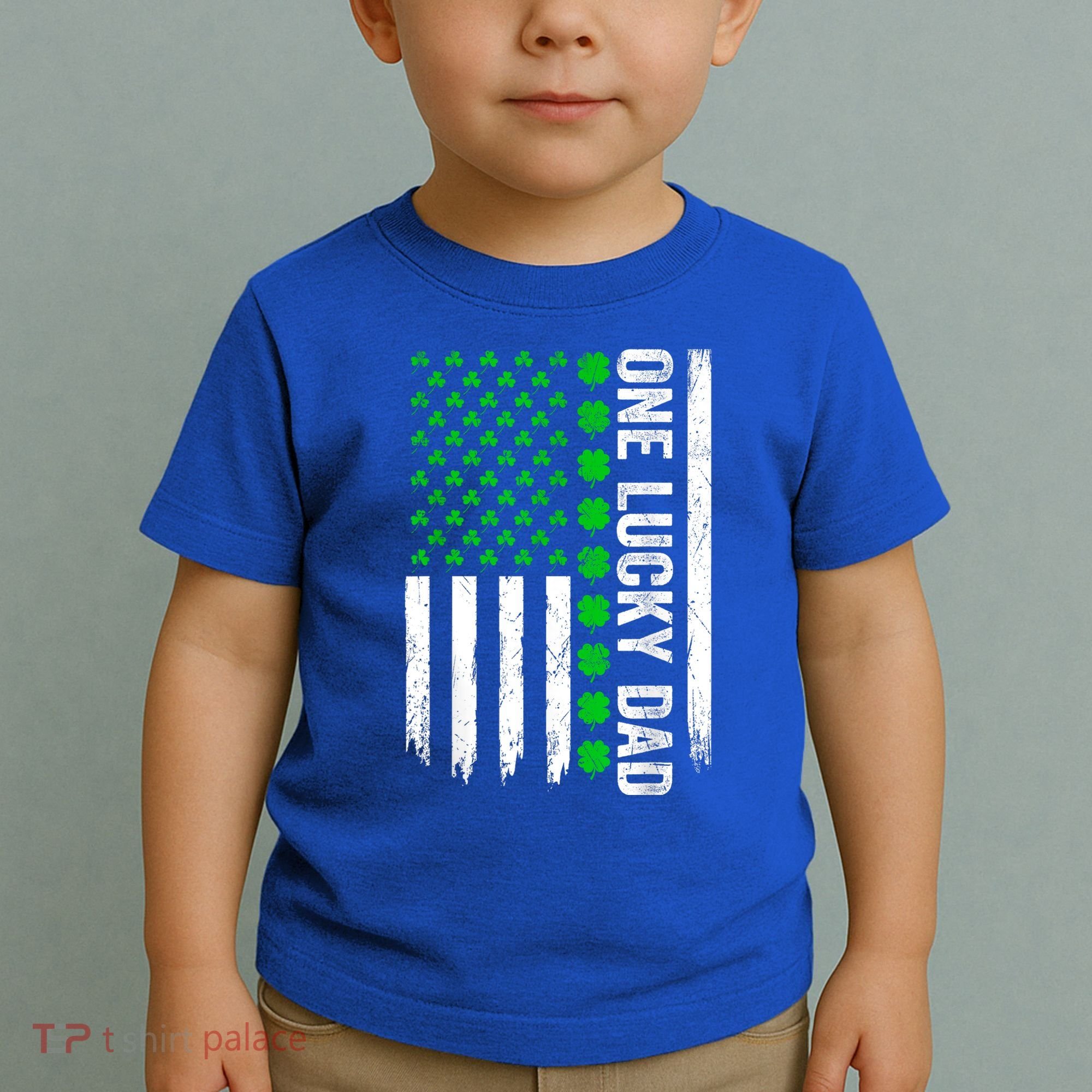 Irish American Flag One Lucky Dad Shamrock St PatrickS Day Toddler T-Shirt
