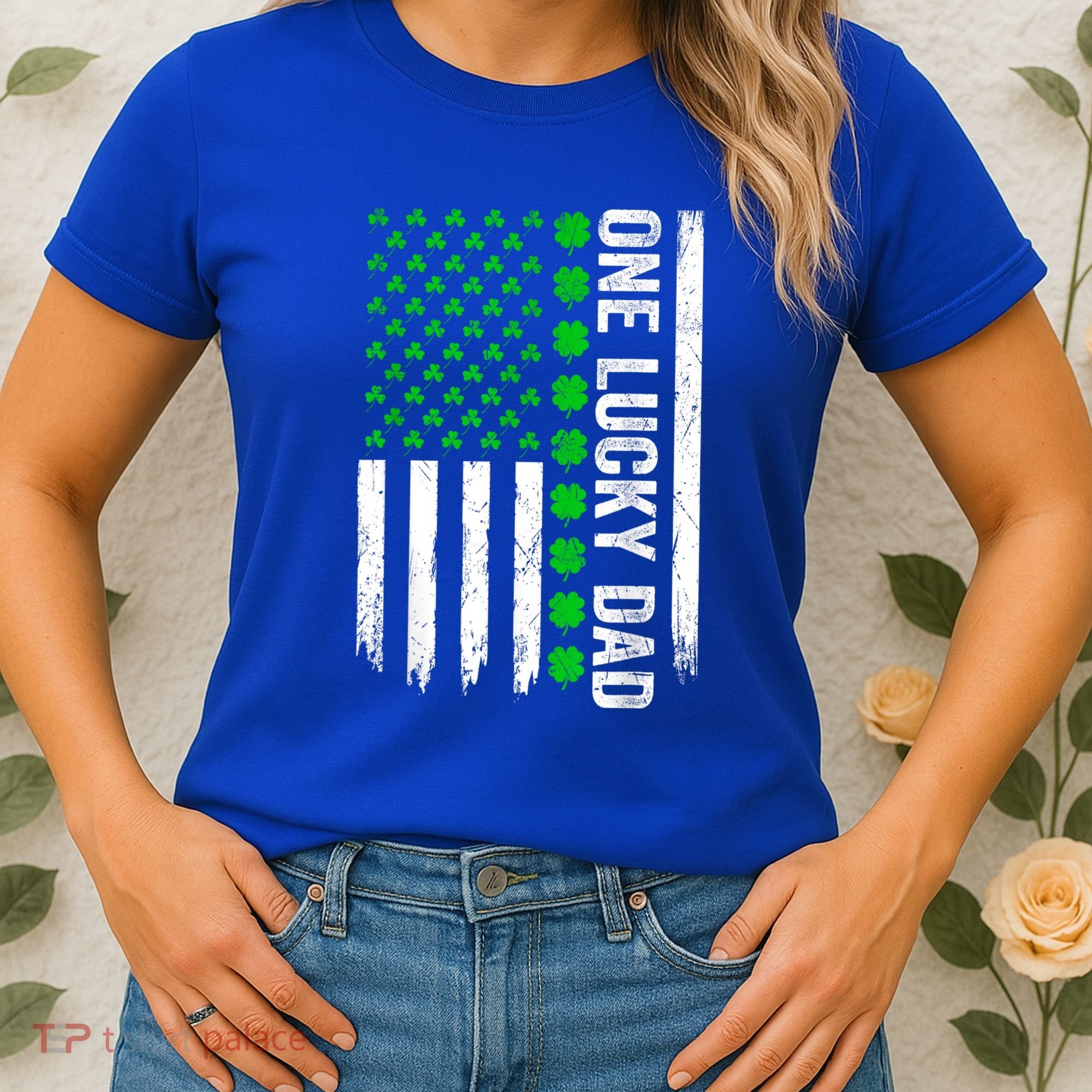 Irish American Flag One Lucky Dad Shamrock St PatrickS Day Women's T-Shirt