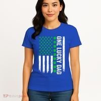 Irish American Flag One Lucky Dad Shamrock St PatrickS Day Women's T-Shirt thumb 4
