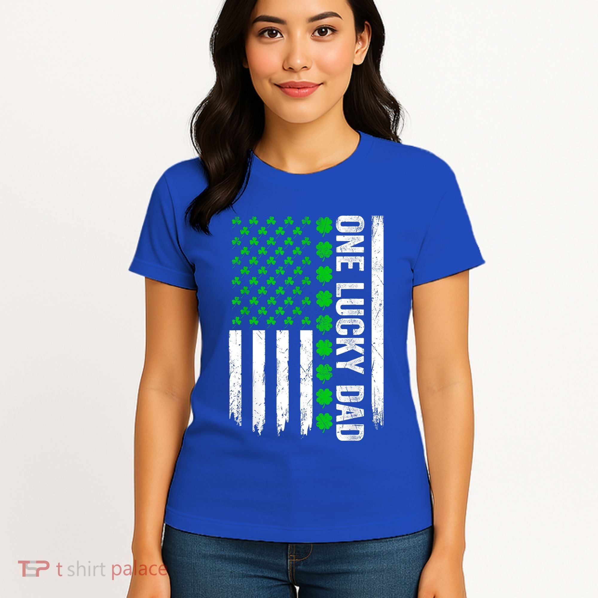 Irish American Flag One Lucky Dad Shamrock St PatrickS Day Women's T-Shirt