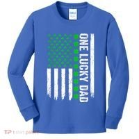 Irish American Flag One Lucky Dad Shamrock St PatrickS Day Kids Long Sleeve Shirt thumb 0