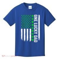 Irish American Flag One Lucky Dad Shamrock St PatrickS Day Kids T-Shirt thumb 0