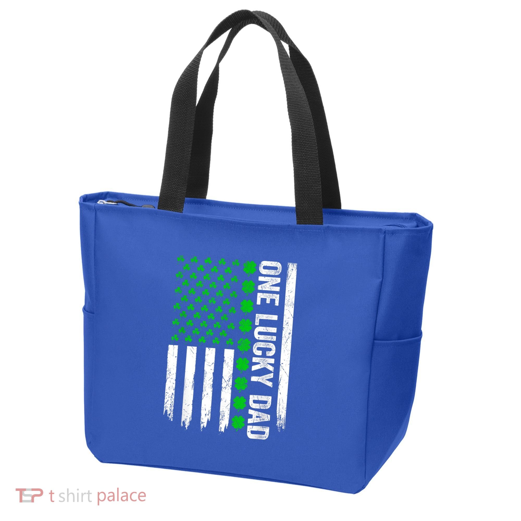Irish American Flag One Lucky Dad Shamrock St PatrickS Day Tote Bag