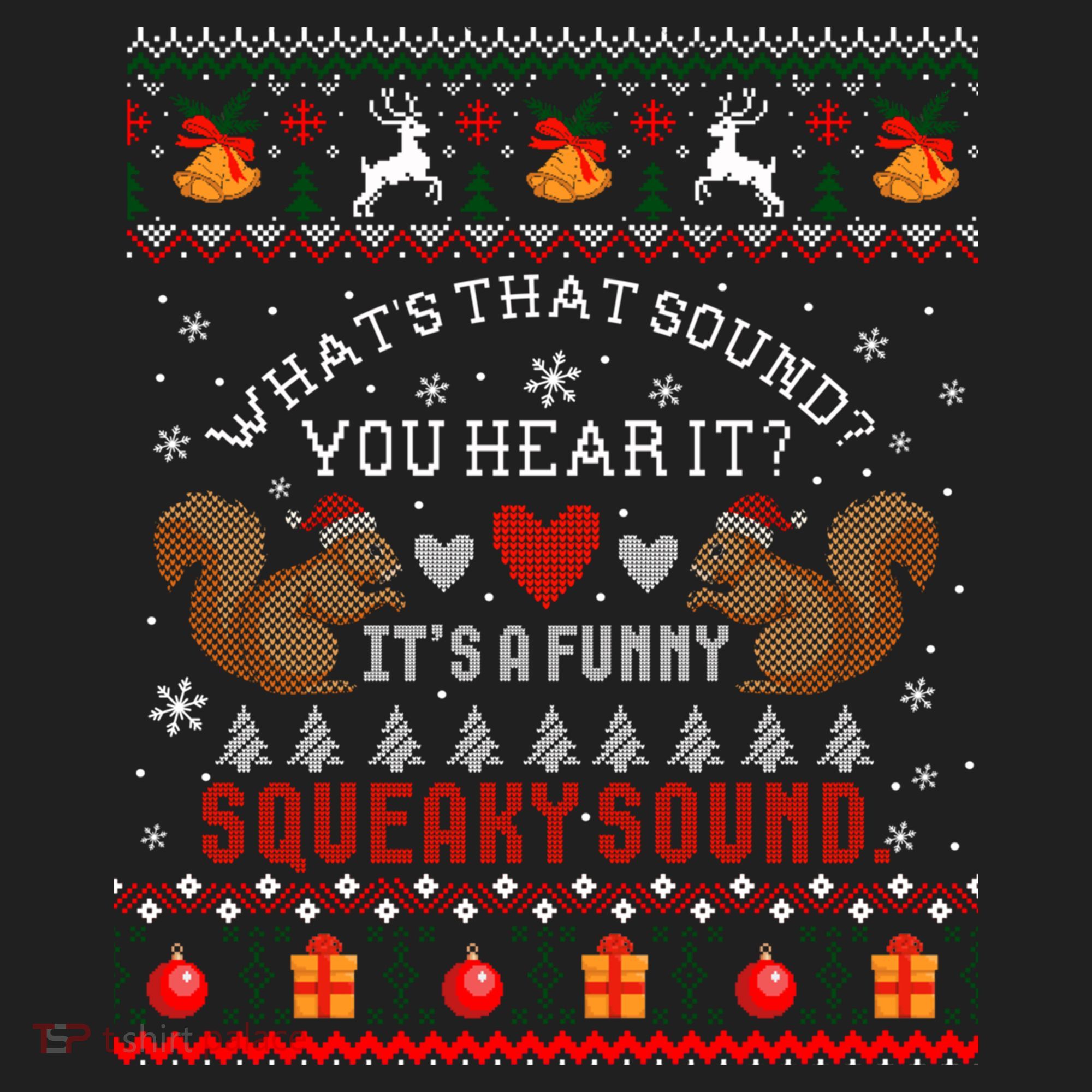 ItS A Funny Squeaky Sound Christmas Squirrel Ugly Funny Gift Beanie