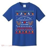 ItS A Funny Squeaky Sound Christmas Squirrel Ugly Funny Gift Kids T-Shirt thumb 0