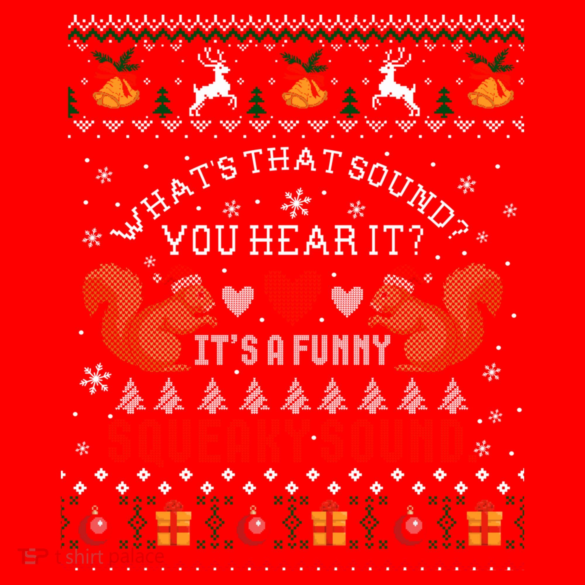 ItS A Funny Squeaky Sound Christmas Squirrel Ugly Funny Gift Santa Hat