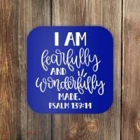 I Am Fearfully And Wonderfully Made Psalm 139:14 Christian Meaningful Gift Coaster thumb 0