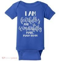 I Am Fearfully And Wonderfully Made Psalm 139:14 Christian Meaningful Gift Baby Bodysuit thumb 0