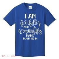 I Am Fearfully And Wonderfully Made Psalm 139:14 Christian Meaningful Gift Kids T-Shirt thumb 0