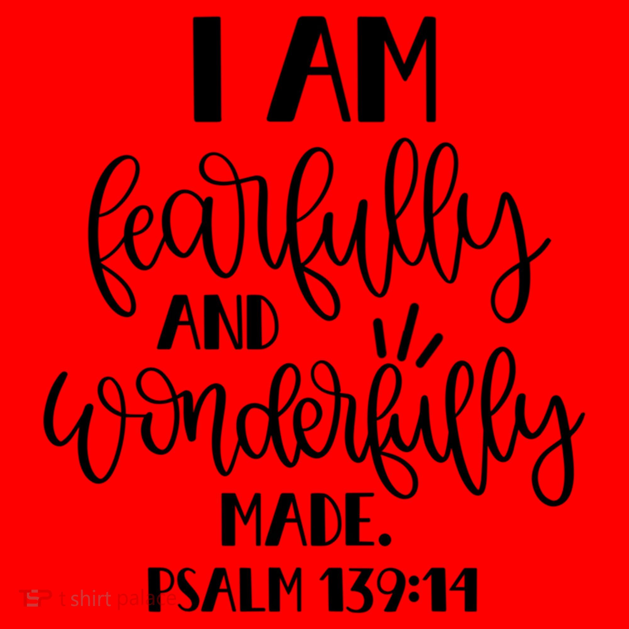 I Am Fearfully And Wonderfully Made Psalm 139:14 Christian Meaningful Gift Santa Hat