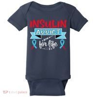 Insulin Addict For Life Diabetes Awareness Baby Bodysuit thumb 0