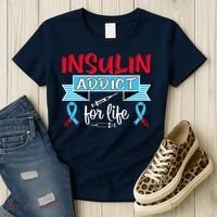 Insulin Addict For Life Diabetes Awareness Women's T-Shirt thumb 3