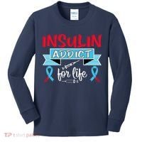 Insulin Addict For Life Diabetes Awareness Kids Long Sleeve Shirt thumb 0