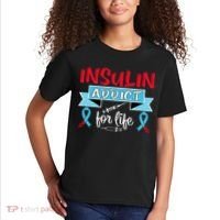 Insulin Addict For Life Diabetes Awareness Kids T-Shirt thumb 2