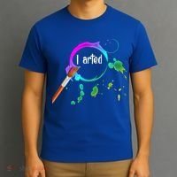 I Arted Funny Artist Watercolor Art Paint Brush Gift Cool Gift T-Shirt thumb 3